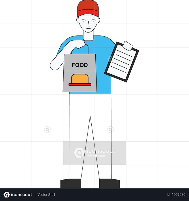 Food delivery man  Illustration