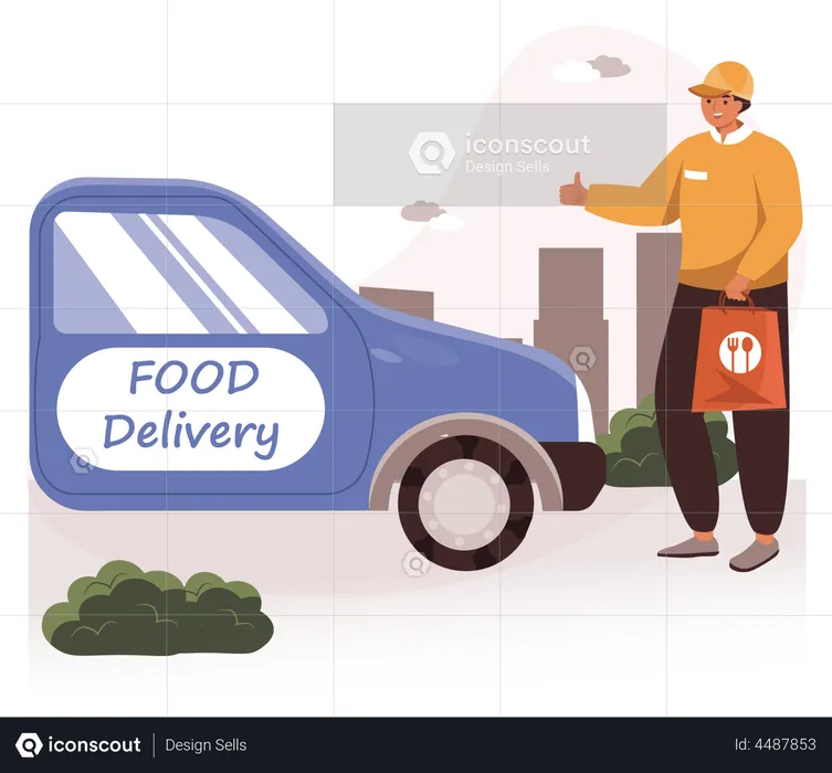 Food Delivery Service  Illustration