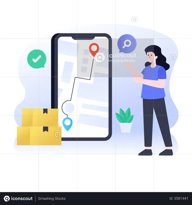 Food delivery tracking application  Illustration