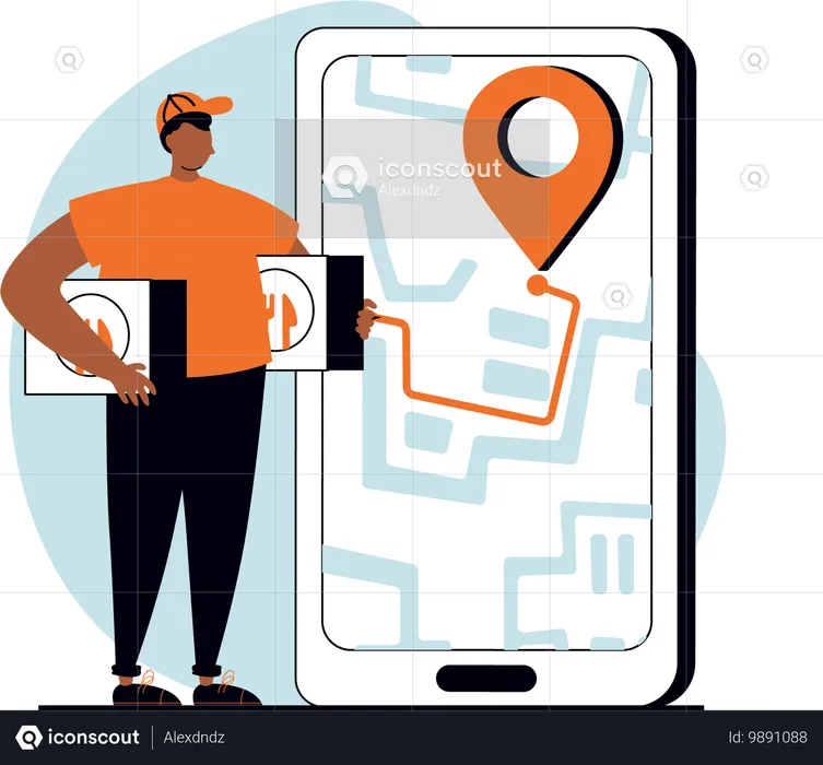 Food delivery tracking  Illustration