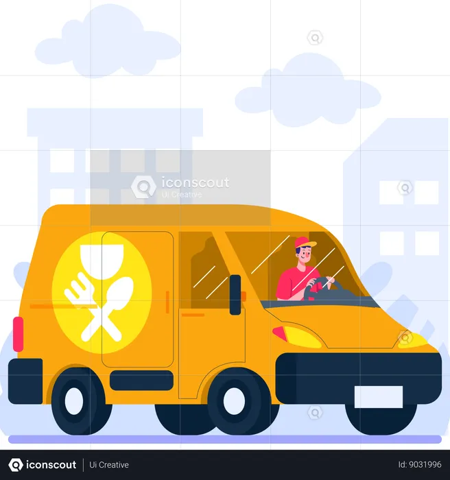 Food delivery truck  Illustration
