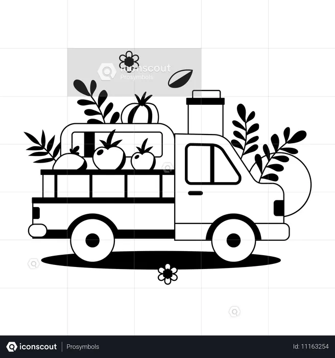 Food delivery truck  Illustration