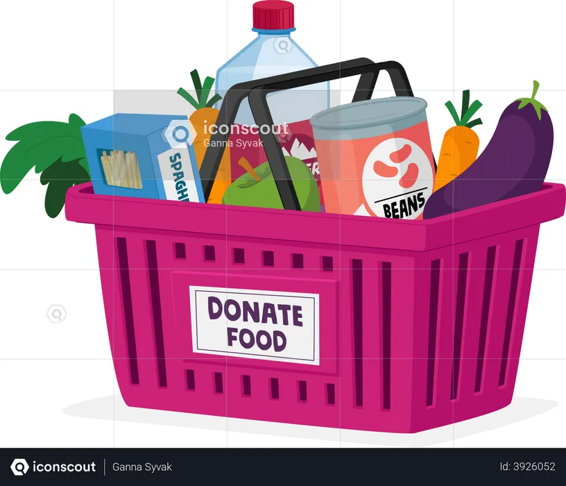 Food donation basket  Illustration