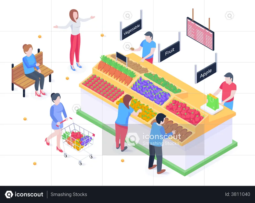 Food Market  Illustration