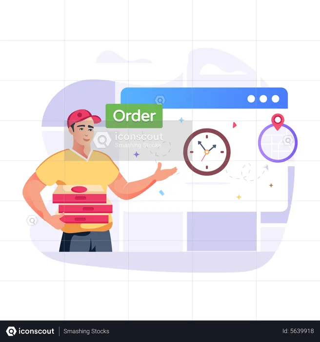 Food Order Time  Illustration