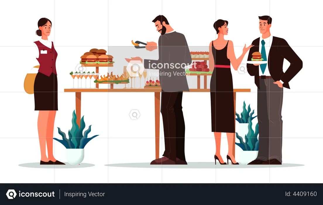 Food service at the hotel  Illustration
