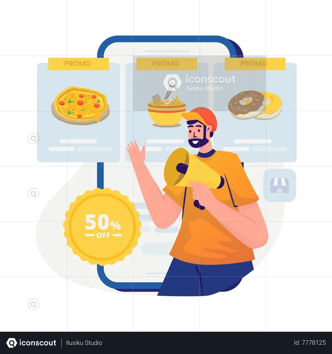 Food store promotion  Illustration