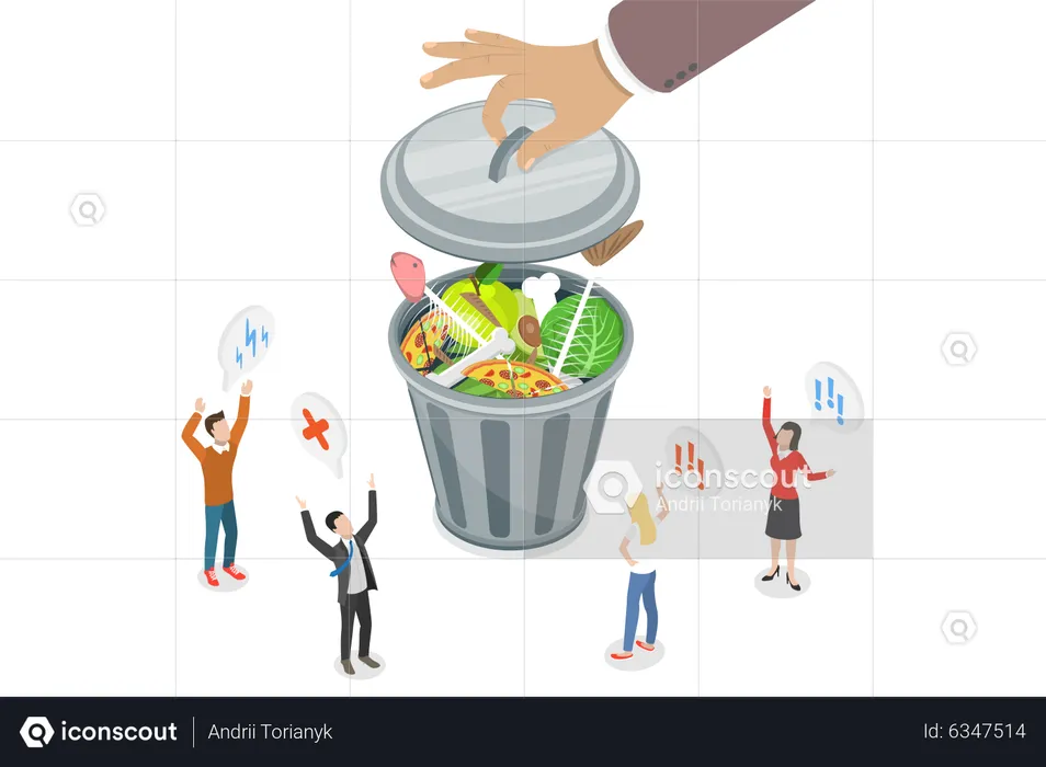 Food Waste Problem  Illustration