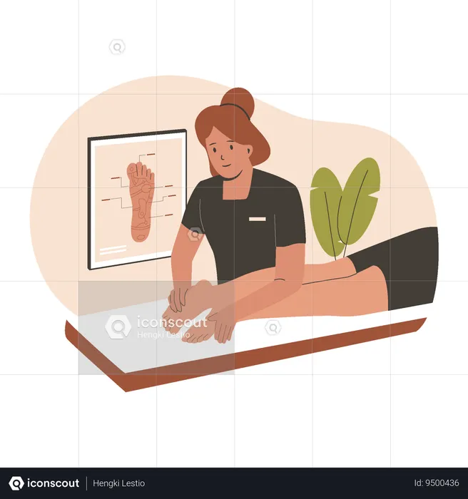 Foot massage therapist  Illustration
