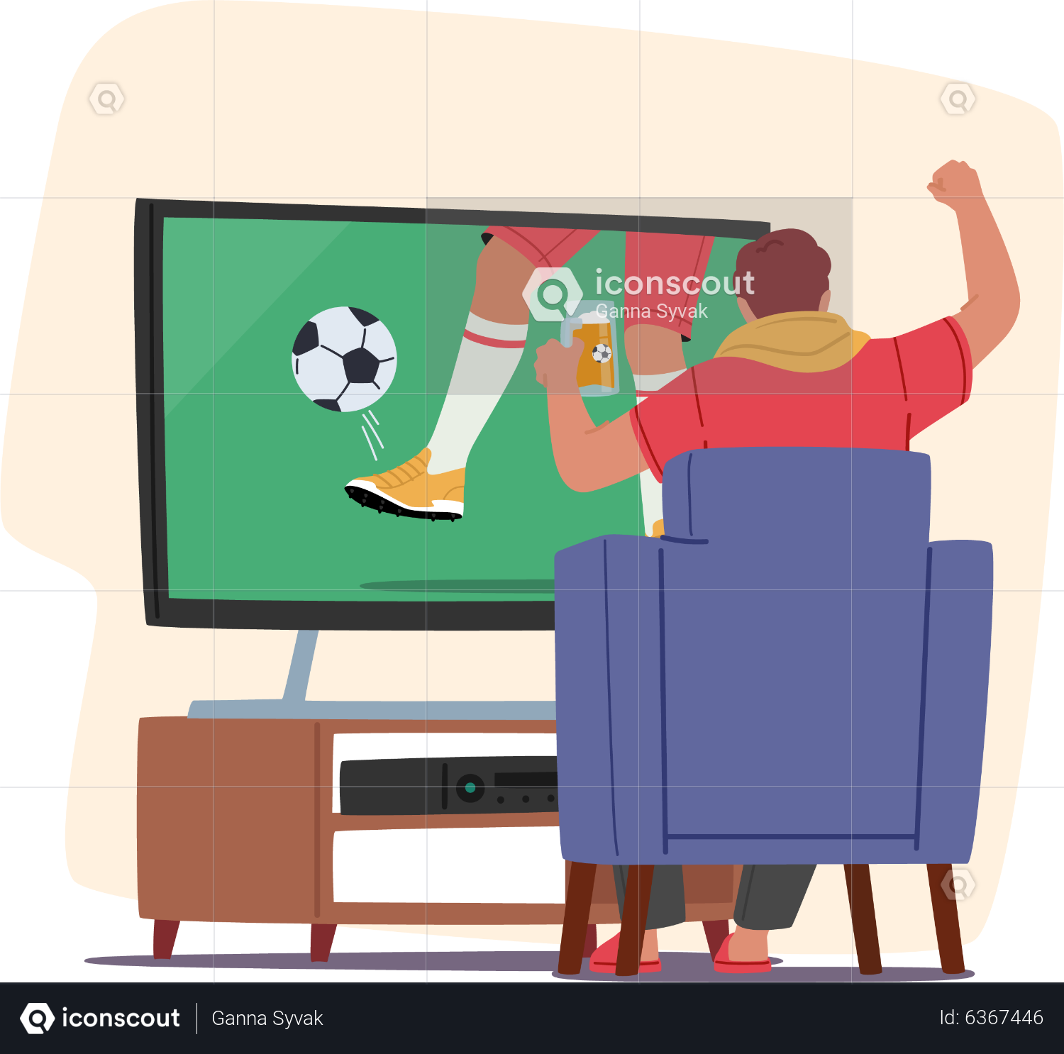 Watching Tv Clipart #1047104 - Illustration by toonaday