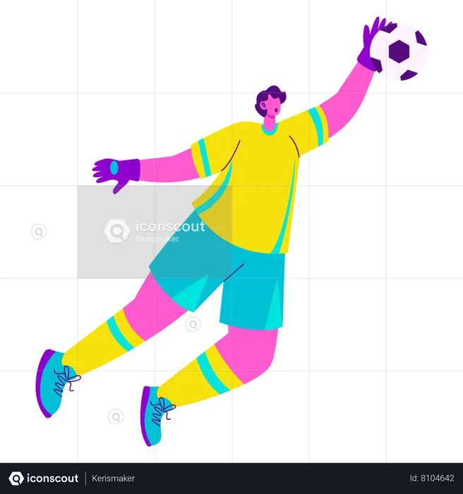 Football Goal Keeper  Illustration