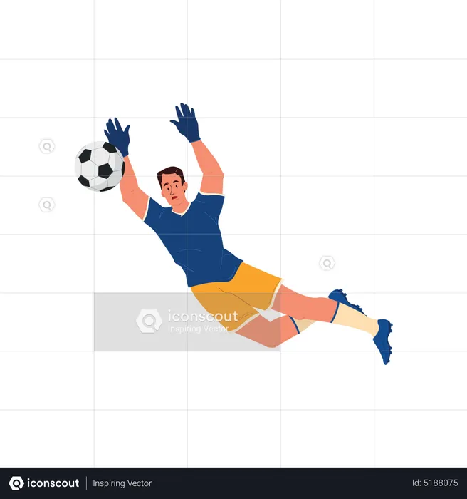 Football goalkeeper stop goal  Illustration