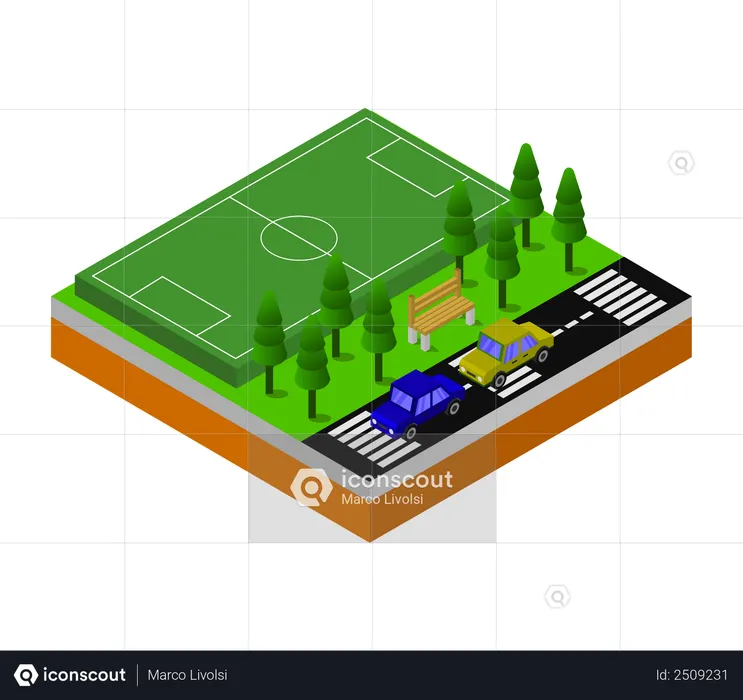 Football Ground Illustration - Free Download Sports & Games ...