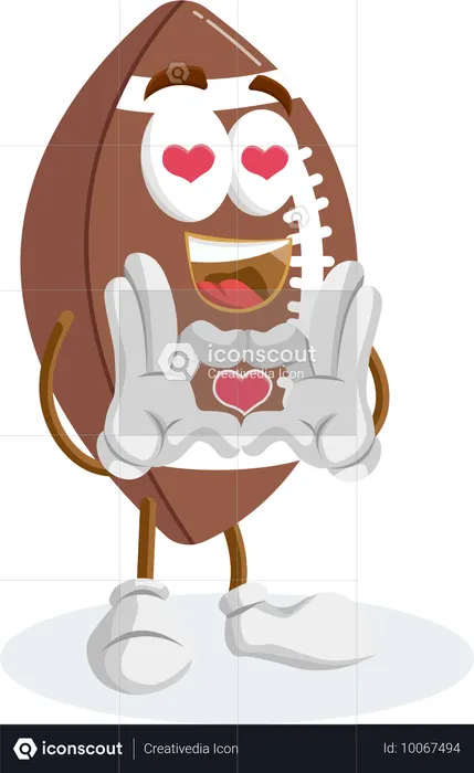 FootBall Logo mascot in love pose  Illustration