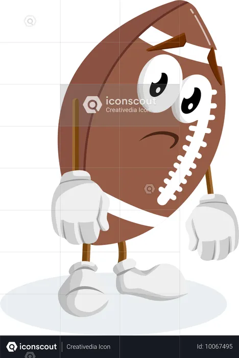 FootBall Logo mascot sad pose  Illustration