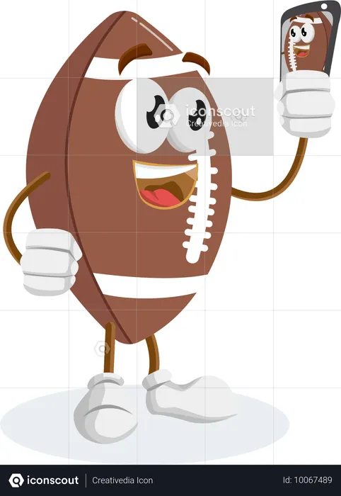 Football Logo mascot with selfie pose  Illustration