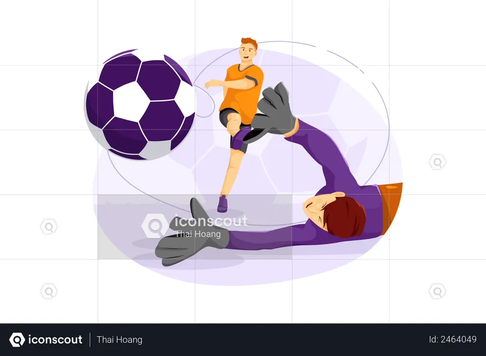 Football player and goal keeper  Illustration