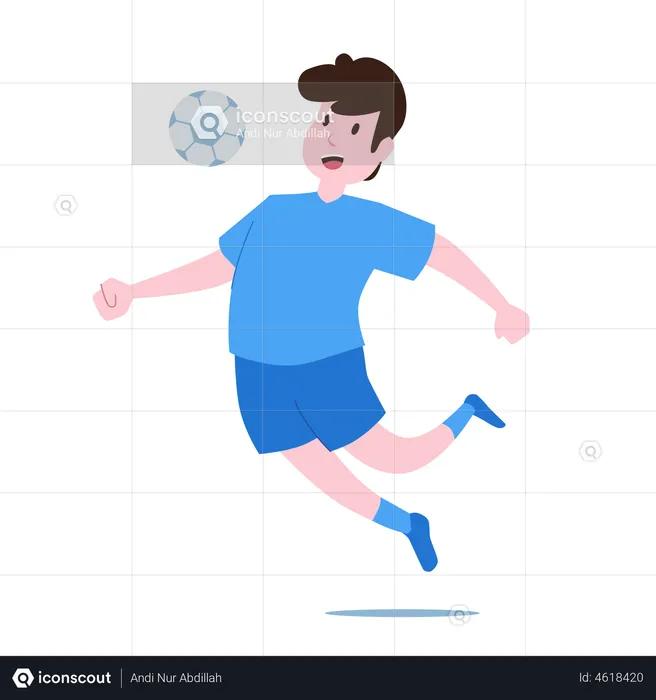 Football player Heading Ball  Illustration
