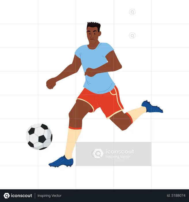 Football player hitting ball  Illustration