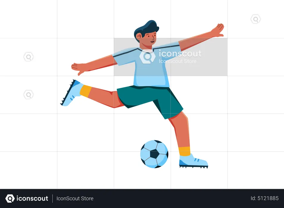 Football Player kick ball  Illustration