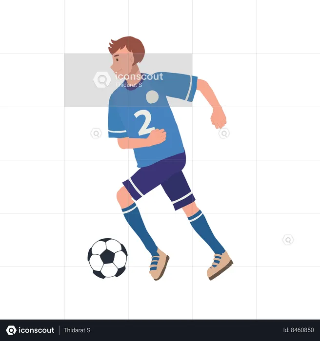 Football player kicking ball  Illustration