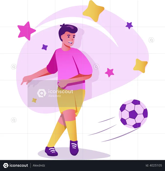 Football Player Kicking Ball  Illustration