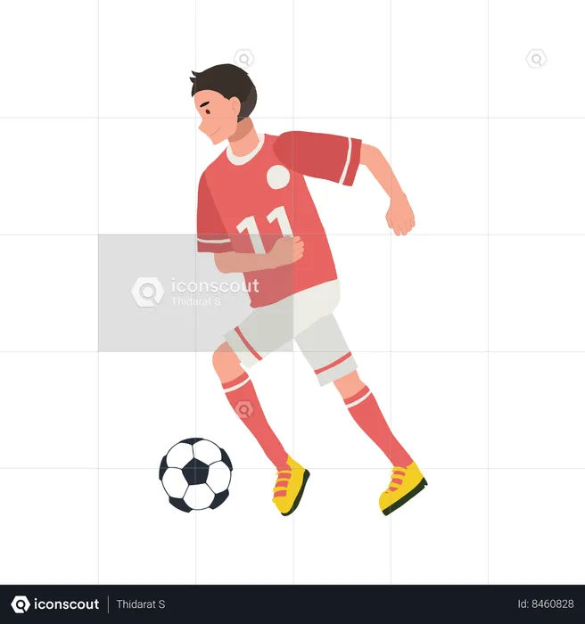 Football player kicking ball  Illustration