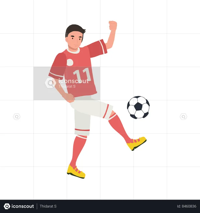 Football player kicking ball  Illustration