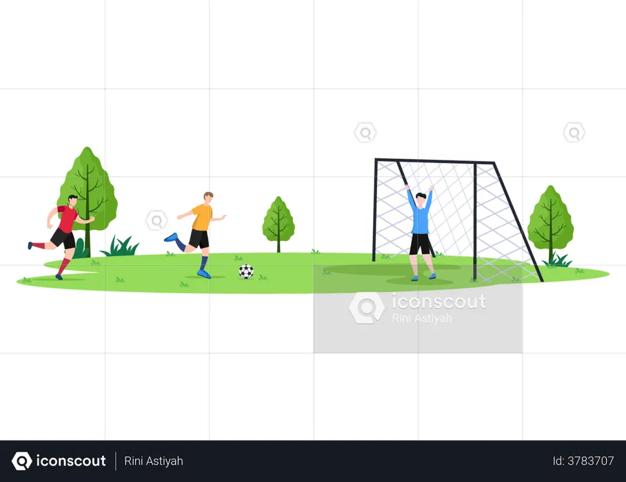 Football Player playing in match  Illustration