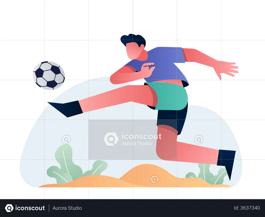 Football Player scoring goal  Illustration