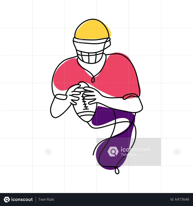 Football player with ball  Illustration