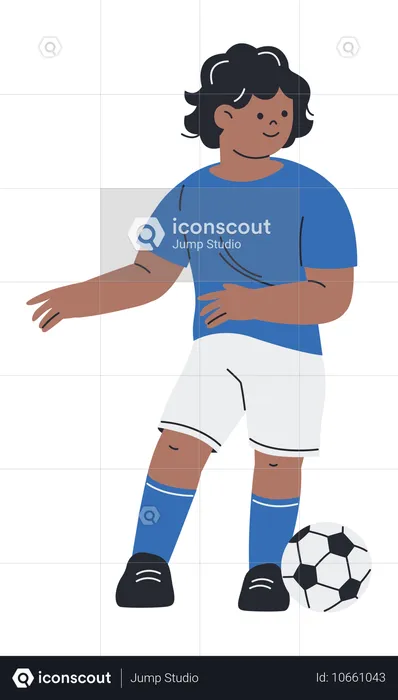 Football Player with Soccer Ball  Illustration