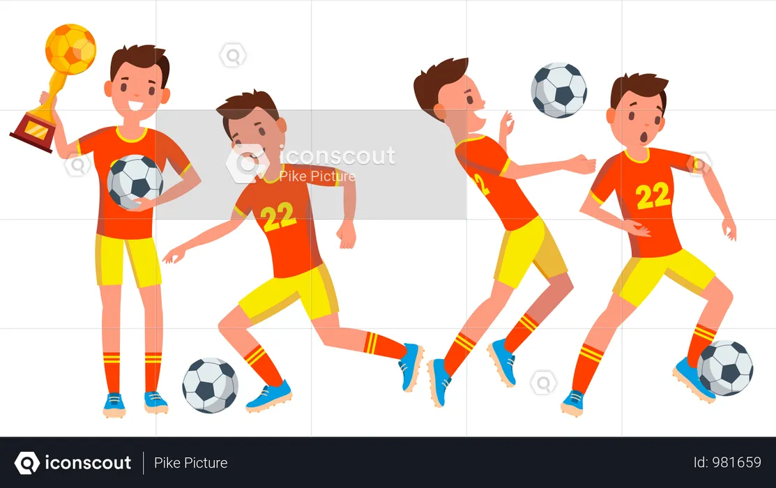 Football Player With Winning Gesture  Illustration