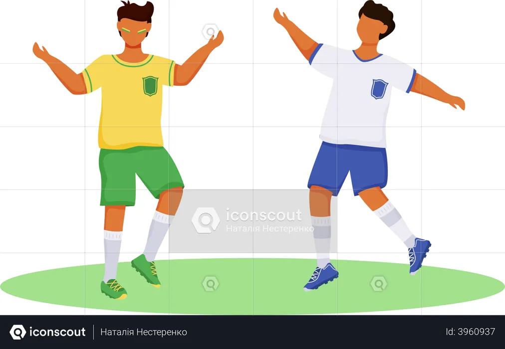 Football Players  Illustration
