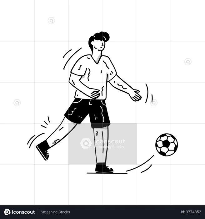 Football Playing  Illustration