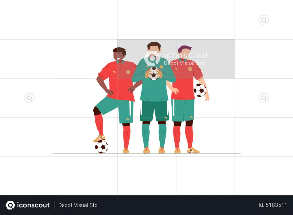 Football Team  Illustration