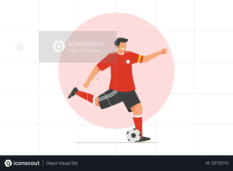 Footballer kicking the ball  Illustration