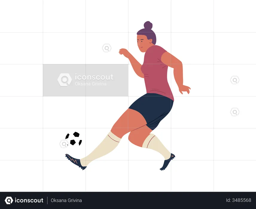 Footballer Player Dribbling ball  Illustration