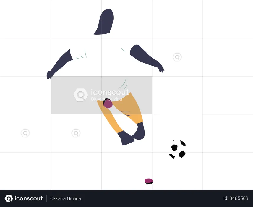 Footballer scoring goal  Illustration