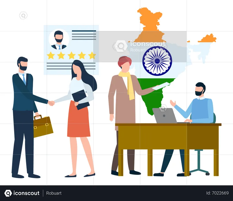 Foreign employee taking jobs in indian company  Illustration