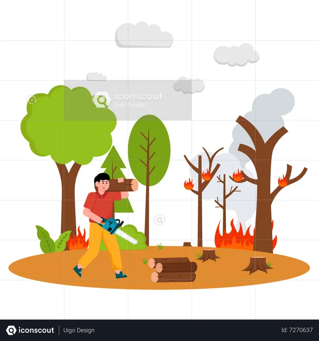 Forest Destruction  Illustration
