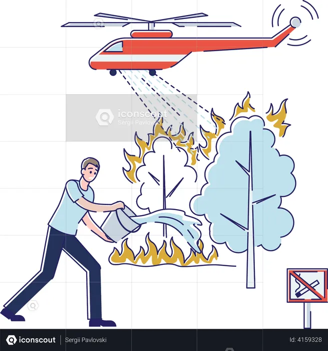 Forest emergency wildfire  Illustration