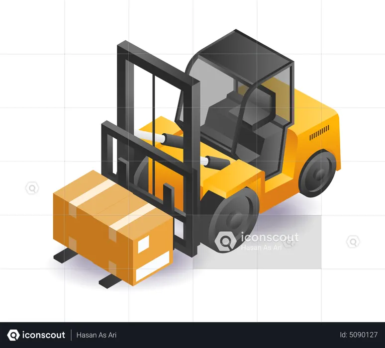 Forklift lift package  Illustration