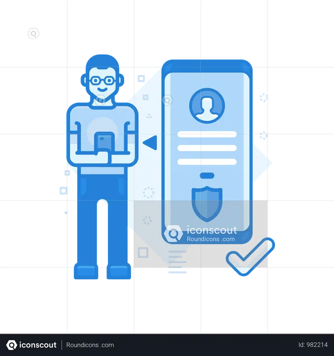 Form Filling Man  Illustration