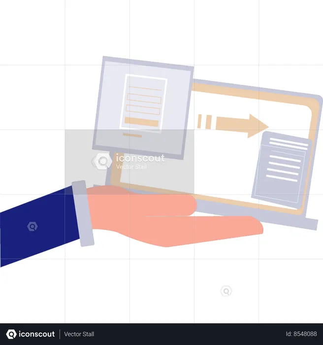 Form is converting into doc file laptop  Illustration