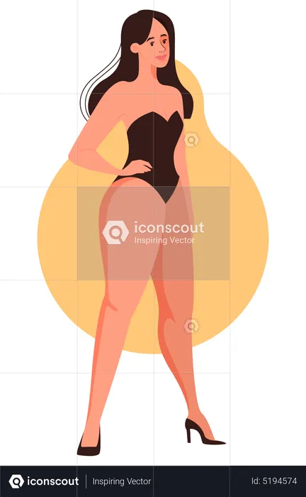 Formato do corpo feminino de pêra  Ilustração