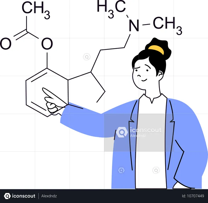 Fórmula química explicada por el profesor  Ilustración