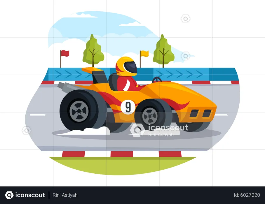 Formula racing car  Illustration