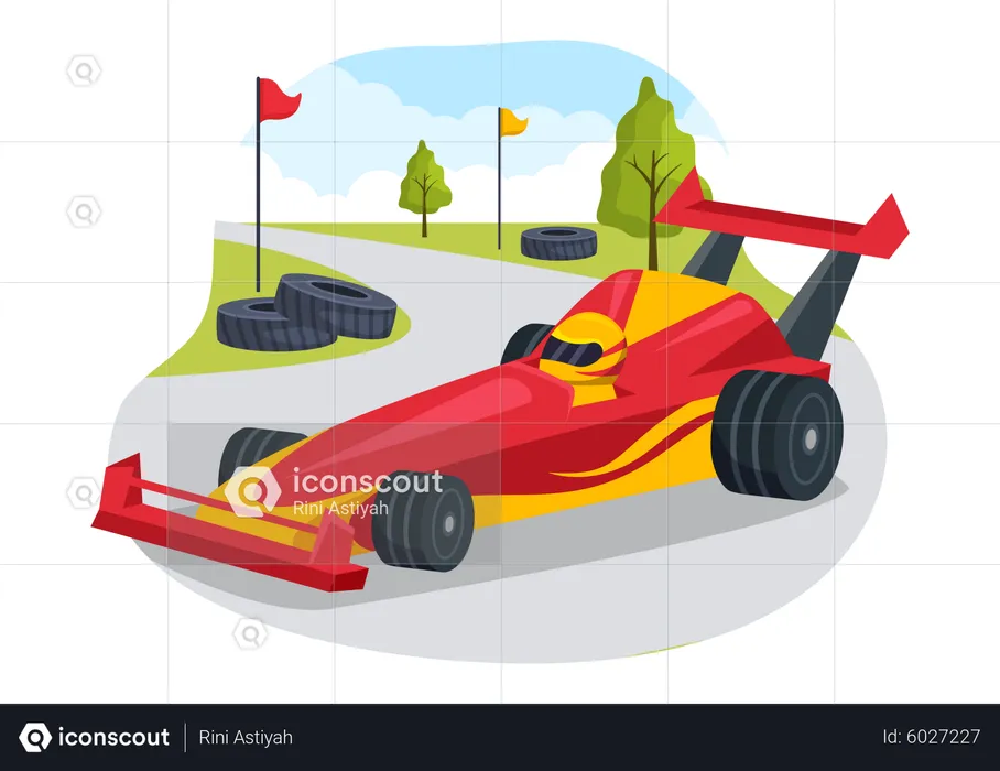 Formula Racing Sport Car  Illustration