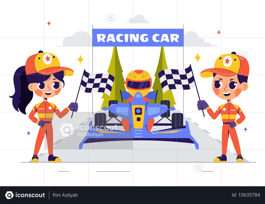 Formula Racing Sport Car  Illustration